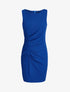 Robe unie mi-longue froncée - Bleu roi - 4