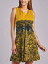Robe patineuse à broderie - Moutarde - 1