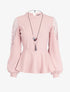 Top bi matière volanté - Rose - 4