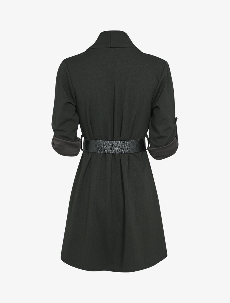 Veste ouverte unie mi-longue - Noir - 2