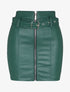 Mini jupe crayon à zip en simili - Vert sapin - 1