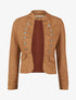 Veste courte en suédine style officier - Camel - 1