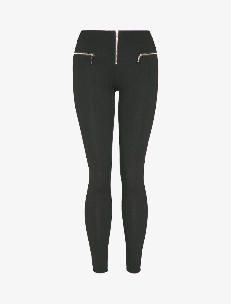Pantalon skinny à poches zippées en trompe l&