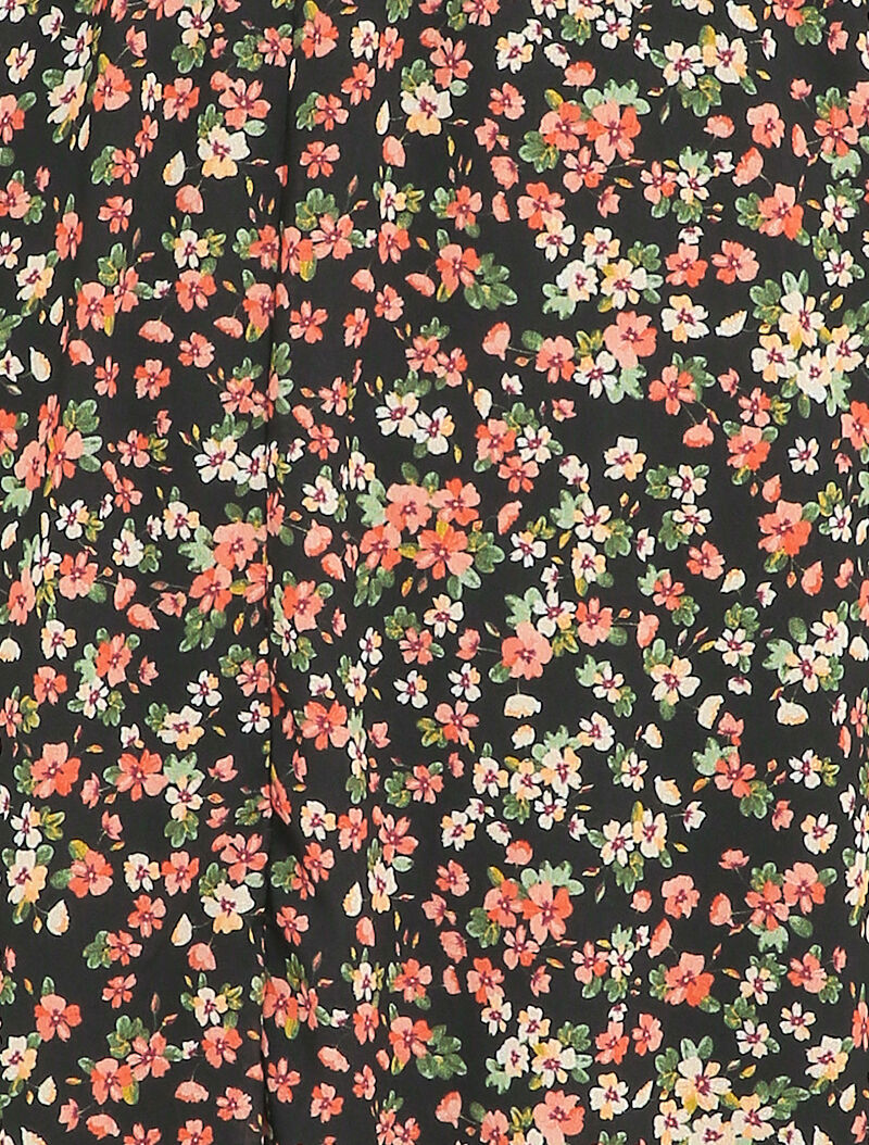 Robe patineuse à imprimé petites fleurs des champs - Noir - 3