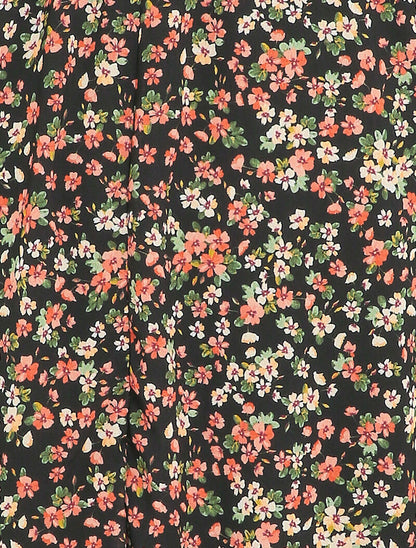 Robe patineuse à imprimé petites fleurs des champs - Noir - 3