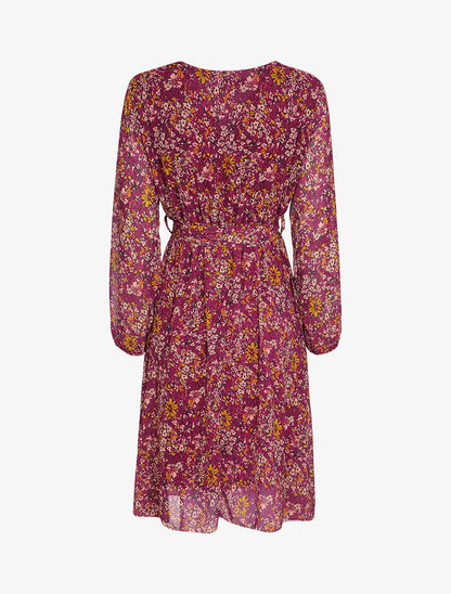 Robe patineuse à imprimé fleurs des champs - Bordeaux - 2