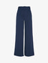 Pantalon droit extra long à ceinture à boucle carrée - Marine - 3