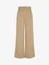 Pantalon droit extra long à ceinture à boucle carrée - Beige - 1