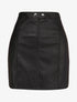 Jupe en simili à taille boutonnée - Noir - 1
