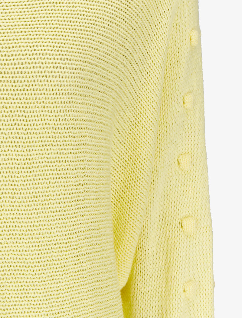 Pull à manches raglan à pompons - Jaune - 3