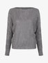 Pull à col bateau en maille stylisée - Gris foncé - 1