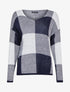Pull oversize à carreaux - Marine - 1