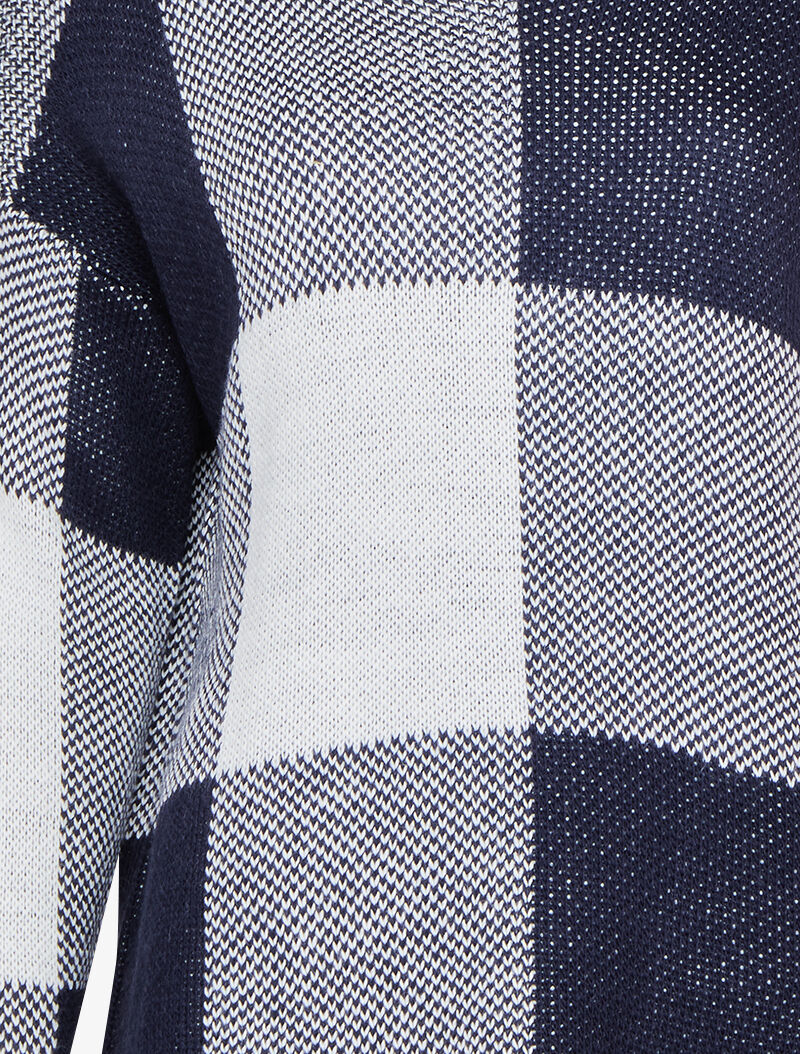 Pull oversize à carreaux - Marine - 3