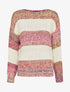 Pull en maille épaisse à rayures - Rose - 1