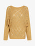 Pull oversize en maille ajourée et manches dolman - Camel - 4