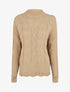 Pull loose en maille tressée à col montant - Camel - 4