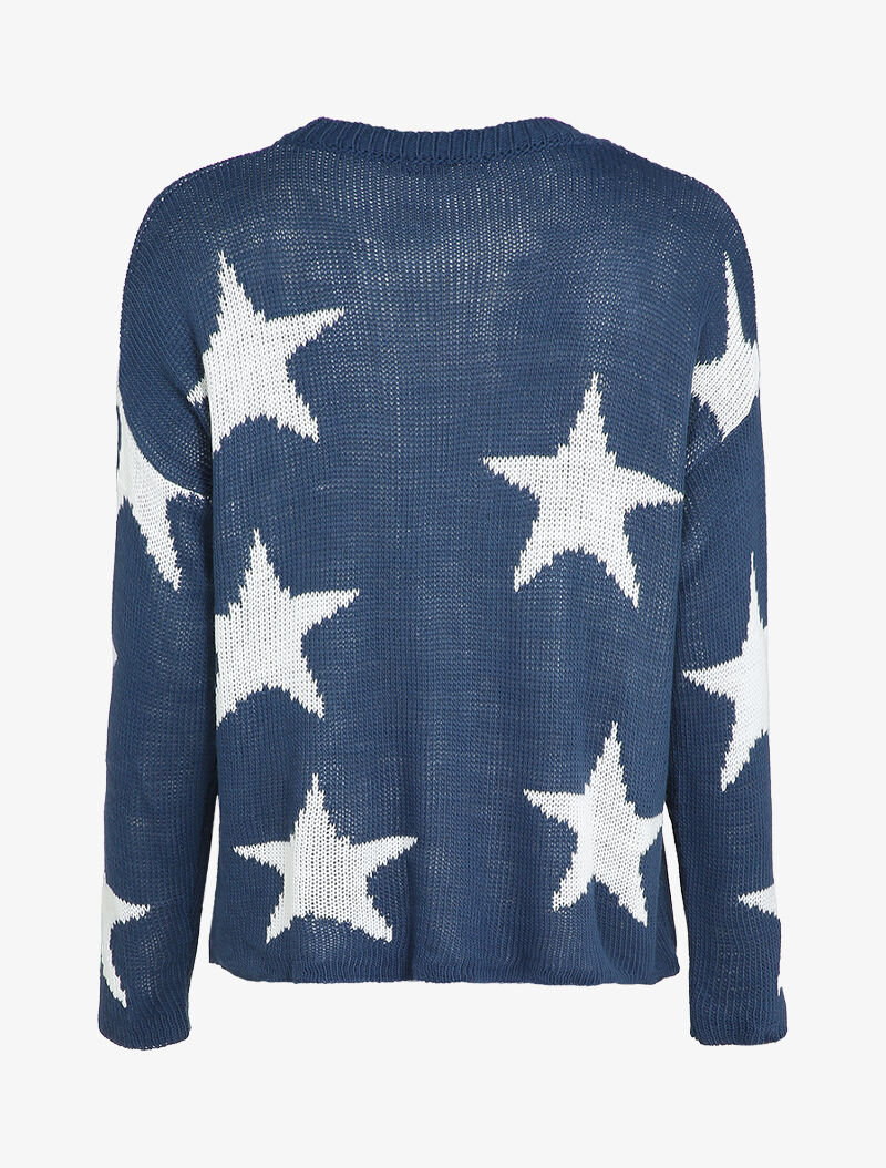 Pull imprimé étoiles - Bleu - 2