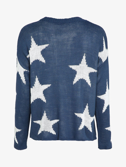 Pull imprimé étoiles - Bleu - 2