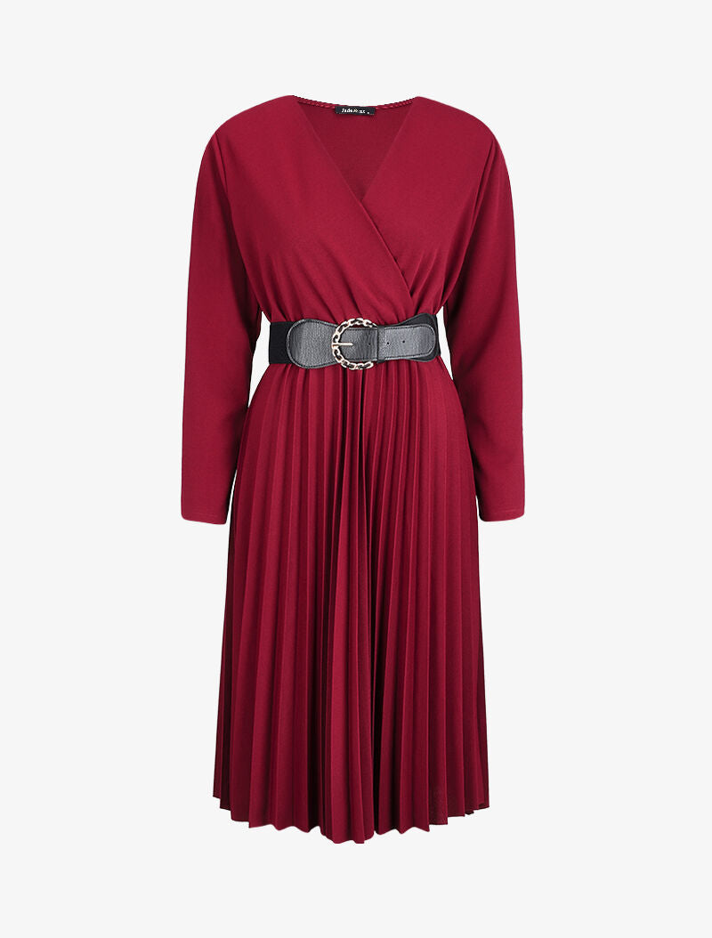 Robe longue coupe empire cache-coeur - Bordeaux - 4