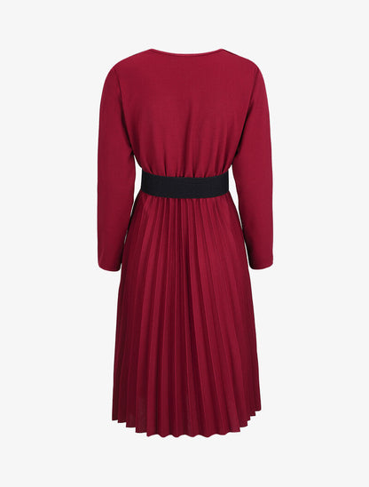 Robe longue coupe empire cache-coeur - Bordeaux - 2