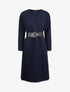 Robe longue coupe empire cache-coeur - Bleu marine - 1