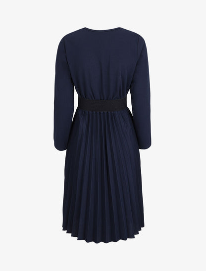 Robe longue coupe empire cache-coeur - Bleu marine - 2