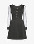 Robe patineuse à manches ajourées - Noir - 4