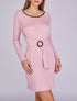 Robe pull à ceinture intégrée - Rose - 1