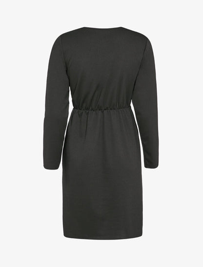 Robe portefeuille à boucle argentée - Noir - 3