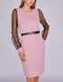 Robe droite à manches ajourées - Rose - 1