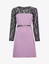 Robe à manches et épaules en dentelle - Lilas - 3