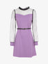 Robe à épaules et manches en plumetis - Lilas - 1