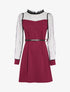 Robe à épaules et manches en plumetis - Bordeaux - 1