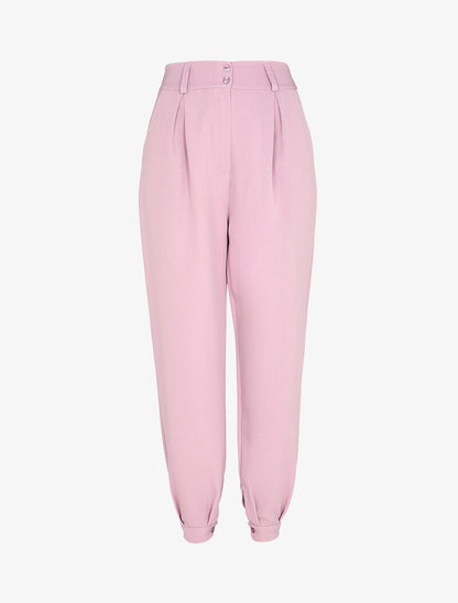 Pantalon carotte à chevilles boutonnées - Rose poudré - 1