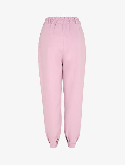 Pantalon carotte à chevilles boutonnées - Rose poudré - 2
