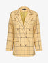 Blazer croisé à carreaux - Camel - 3