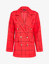 Blazer croisé à carreaux - Rouge - 3