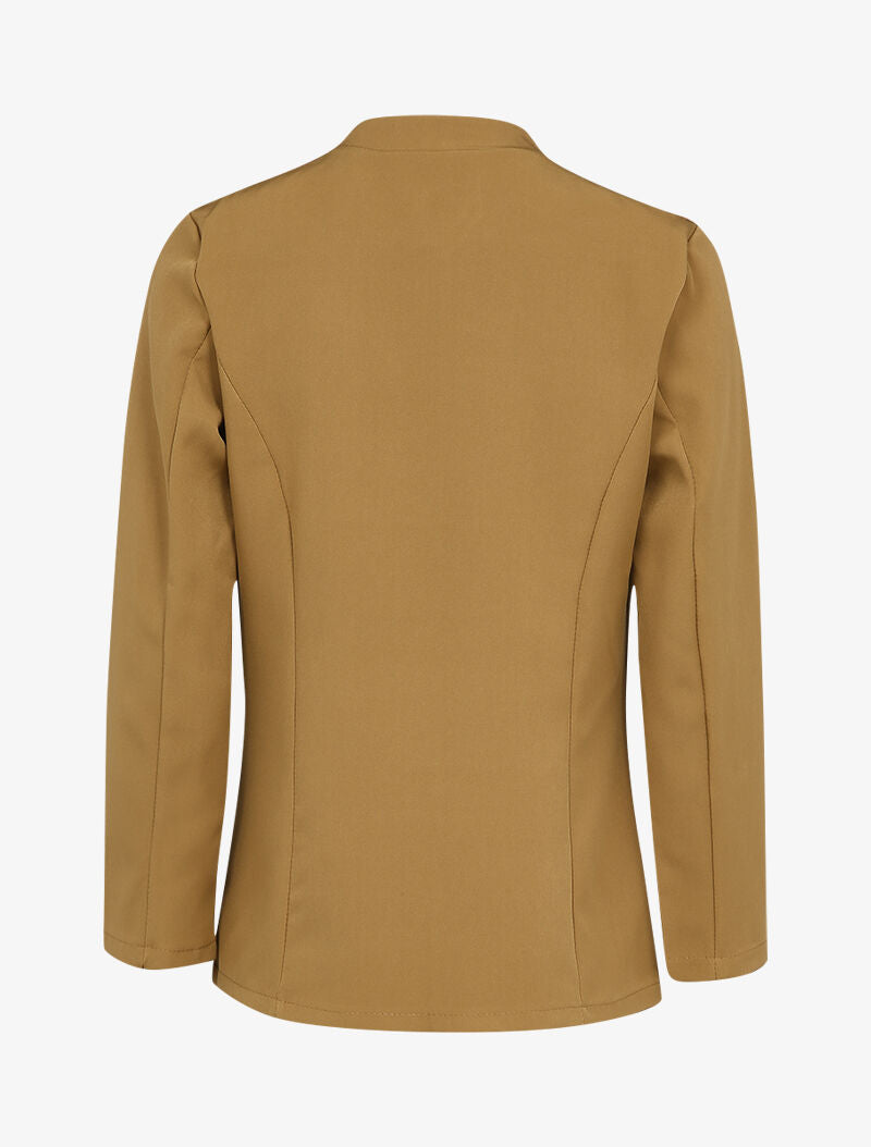 Veste à col biseauté et bords arrondis - Camel - 2