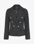 Blazer court style officier à poches décoratives - Noir - 1