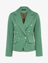 Blazer court style officier à poches décoratives - Vert - 3