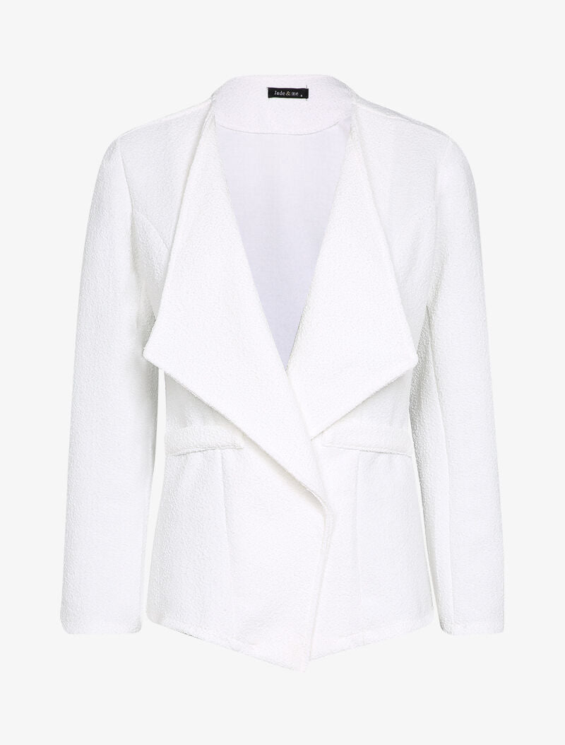 Veste molletonnée à pans asymétriques - Blanc - 4