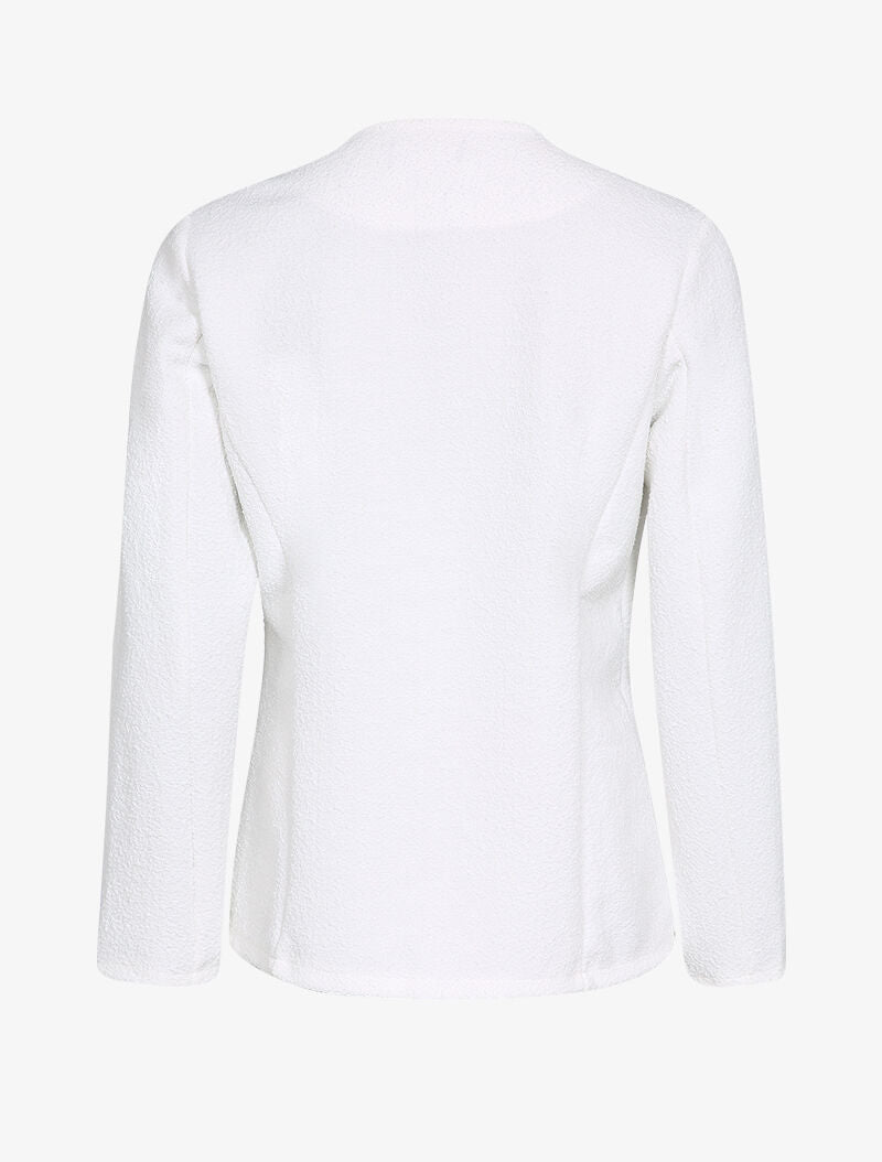 Veste molletonnée à pans asymétriques - Blanc - 2