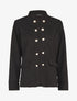 Veste unie à boutons stylisés - Noir - 1