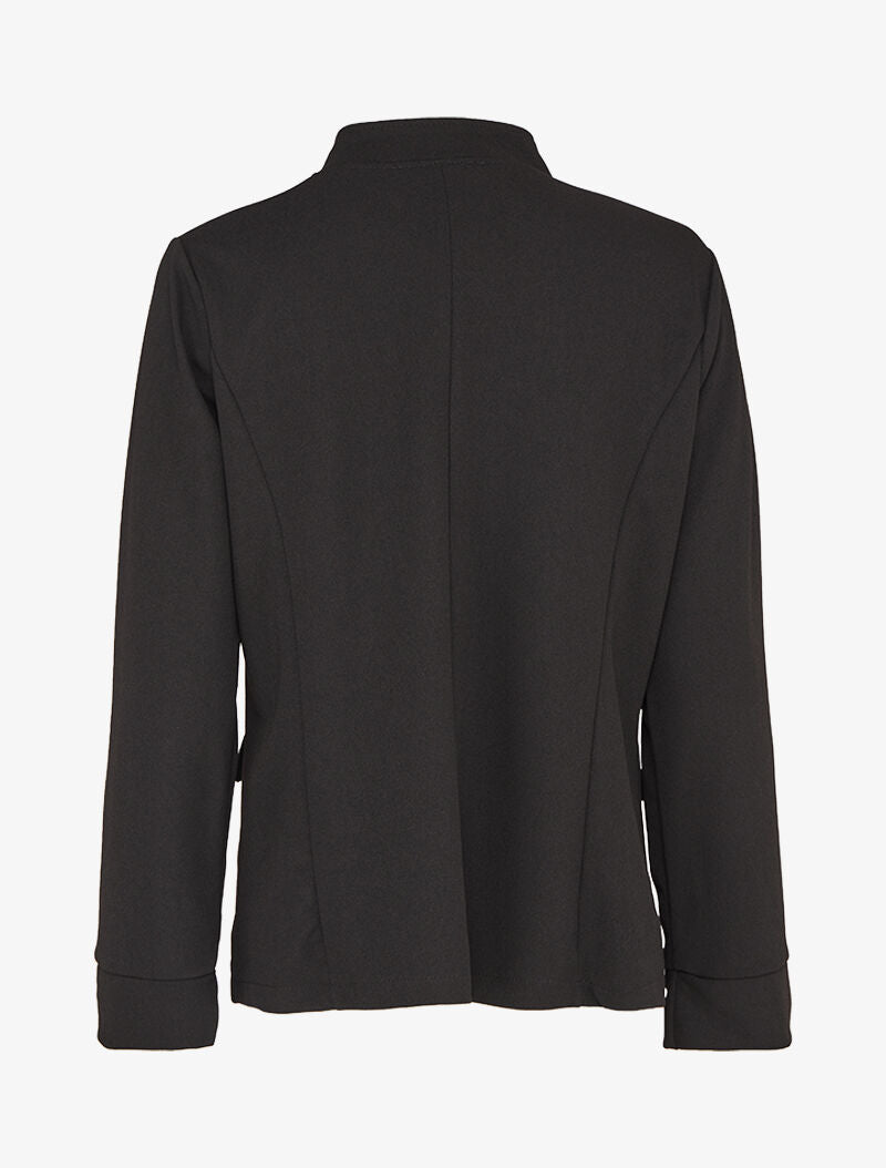 Veste unie à boutons stylisés - Noir - 2