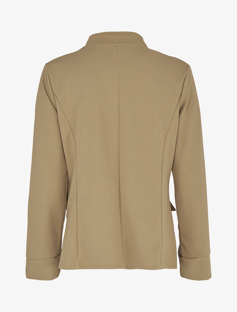 Veste unie à boutons stylisés - Beige - 2