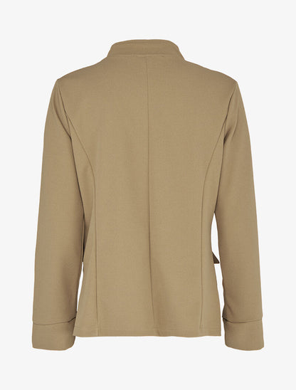 Veste unie à boutons stylisés - Beige - 2
