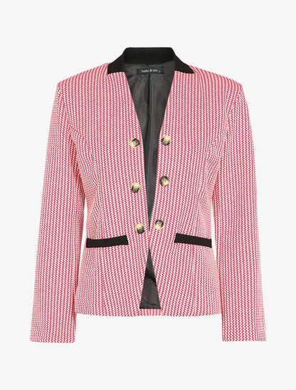 Veste en tweed - Rouge/blanc - 4