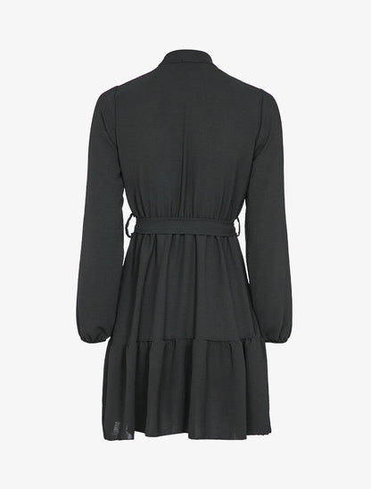 Robe patineuse à bord volanté - Noir - 2