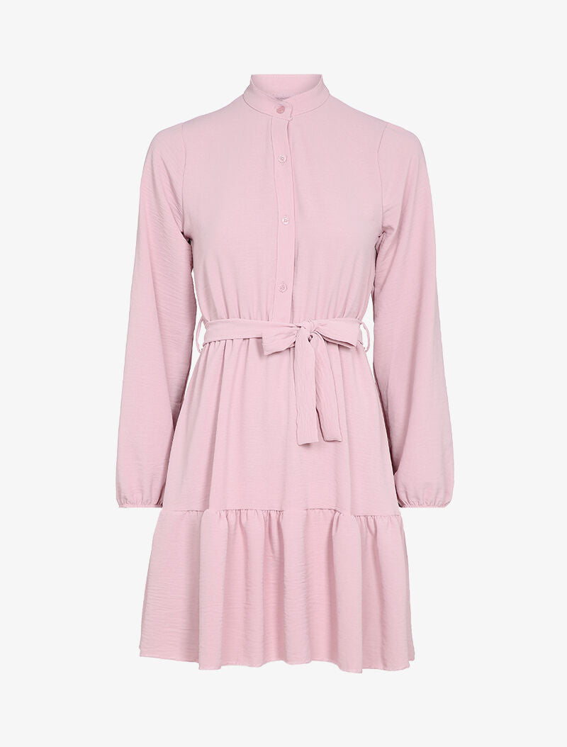 Robe patineuse à bord volanté - Rose pâle - 4
