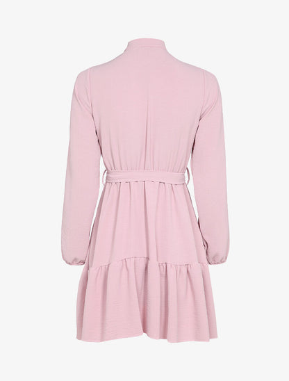 Robe patineuse à bord volanté - Rose pâle - 2
